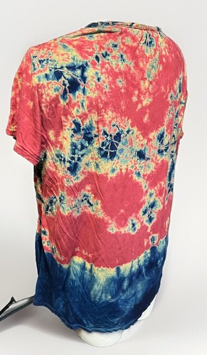 XCVI Women’s Tunic Tie Dye Floral High Low Hem Blouse Sz. L 42” Chest - Picture 5 of 6