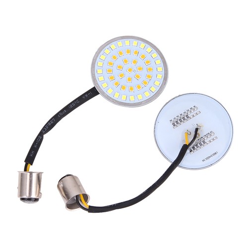 2" LED 1157 Front and Rear Turn Signal Lights Inserts + Smoke Lens For Harley US - Picture 11 of 12