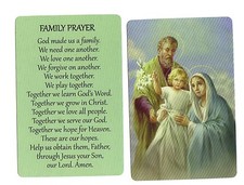 Family Prayer GOD made us a family Lot of 25 Laminated prayer cards GOSPEL TRACT