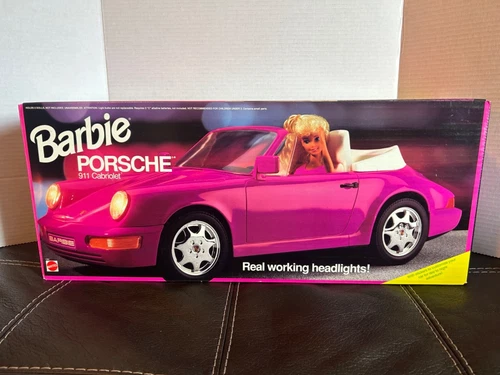 Vintage BARBIE Pink Porsche 911 Cabriolet w/ Headlight Brand New in Box Unopened - Picture 1 of 8