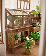 Dollhouse Miniatures Furniture 1:12 1/6 Scale Showcase Garden Wooden Unfinished