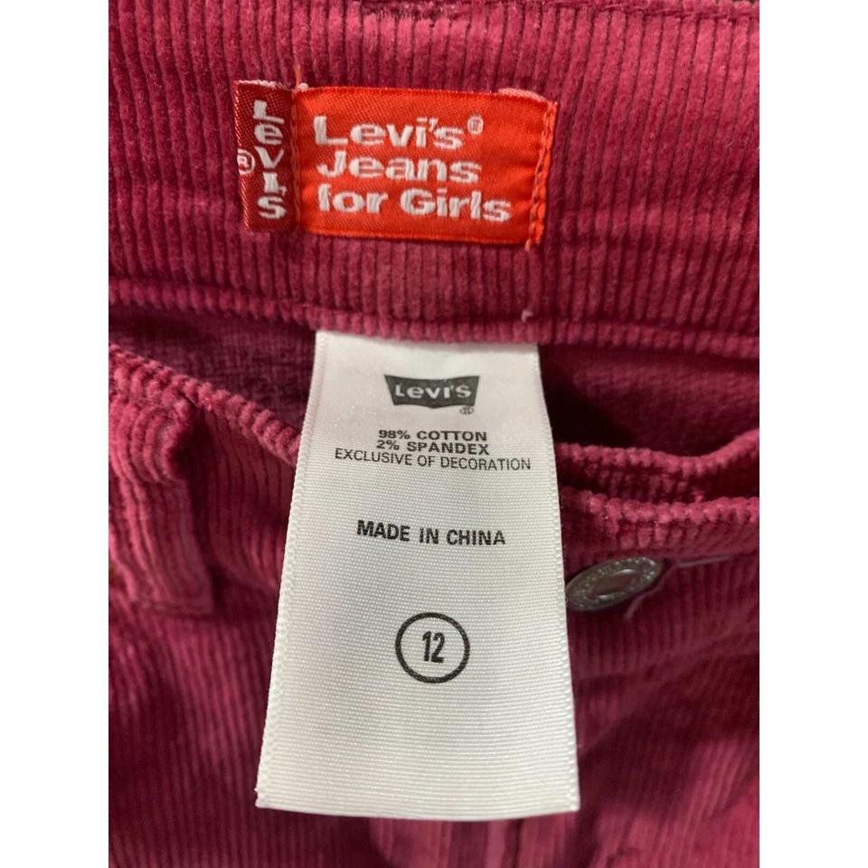 Pantalones de pana Levis Jeans para niñas talla 12 corte boot malva Foto 3 de 4