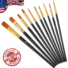 10 Pcs Miniature Model Paint Brushes Set Small Detail Art Brush Acrylic Painting