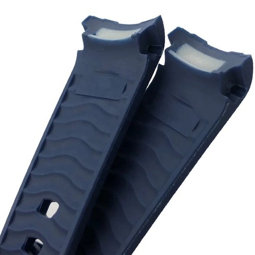20mm Curved End Blue FKM Rubber Strap for 41mm Omega Seamaster 300M - NEW - Picture 13 of 14