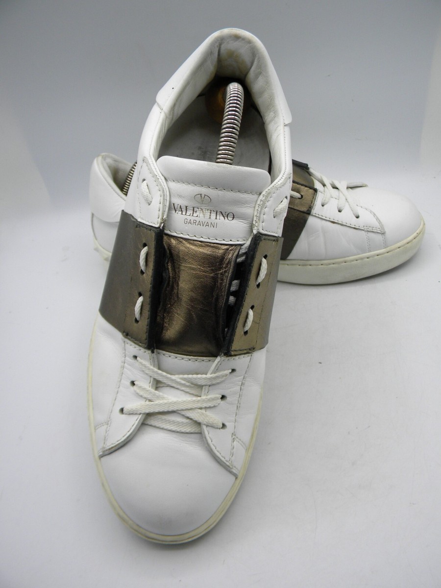 Valentino Garavani Rockstud Two-tone White & Bronze Leather