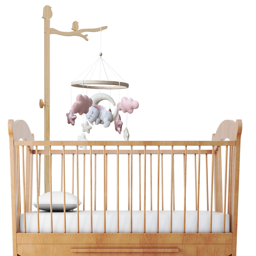 144CM Crib Mobile Arm Wooden Floorstanding Movable Baby Mobile Bed Bell Holder - Picture 7 of 10