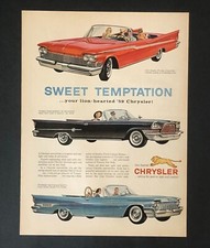 1959 Chrysler Convertible Car Advertisement Windsor New Yorker 300e Vtg Print Ad
