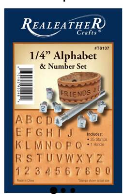 Realeather 1/4'' Leather Punch Alphabet and Number Stamp Set