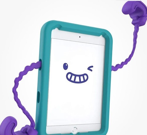 iPad Mini Headrest Mount Case Car Stand Cover Kids Impact Protection Teal Purple - 第 1/6 張圖片