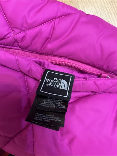 THE NORTH FACE Reversible Puffer Hooded Full Zip Jacket Girls XL 18 Pink Magenta - Picture 7 of 9