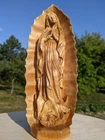 Our lady Guadalupe Mother of God wooden carved statue 15"