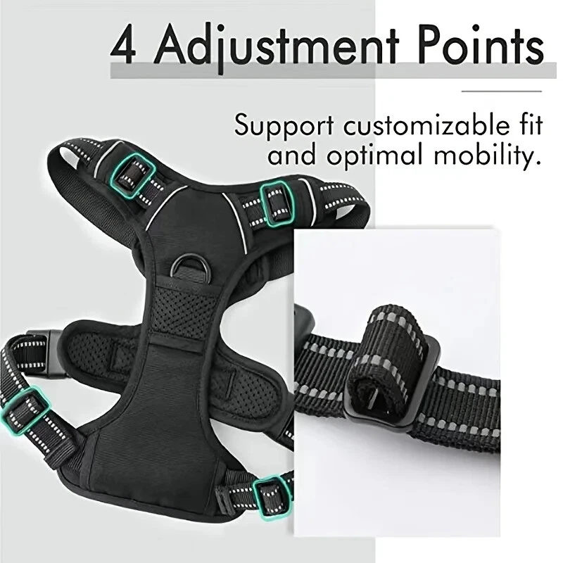 Dog Harness No-Pull with 2 Leash Clips Adjustable Pet Vest Reflective