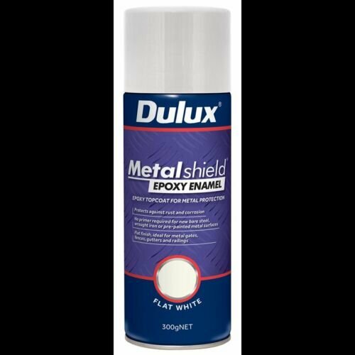 Dulux Metalshield 300g Flat White Epoxy Enamel Spray Paint