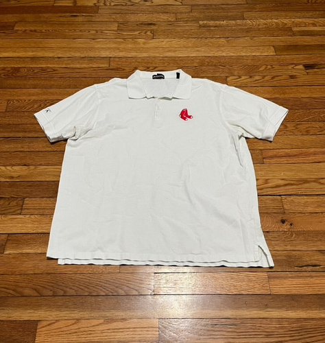 Boston Red Sox Men's Short Sleeve Polo Shirt Size XL White
