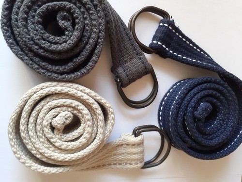 Unisex Cotton Canvas Belt Men Buckle Loop D Ring Summer Jeans Trousers Chinos - Picture 1 of 9