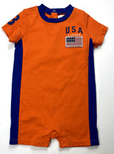 New With Tags Polo Ralph Lauren Boys Polo USA Romper One Piece sz 6m