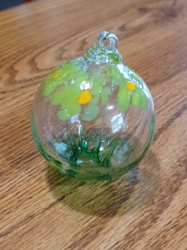 Kitras Art Vetro Soffiato a Mano Margherita Fiore Fiore Sfera da Appendere Ornamento 2,5” - Foto 6 di 11