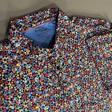 Birdie Bound Men's Ditsy Flower Print Golf Polo Shirt Sz 3XL