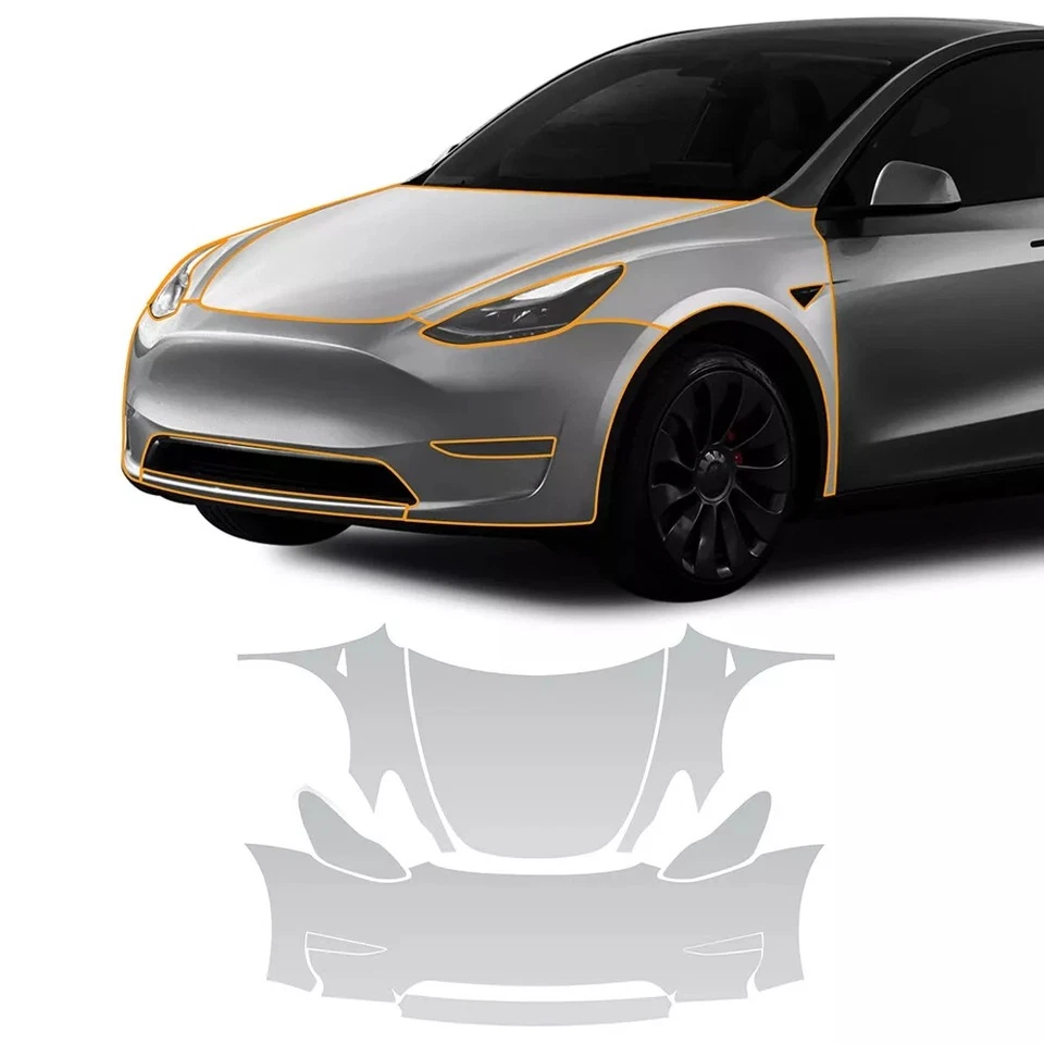 2020-2024 Tesla Model Y Full Front Precut PPF Kit Clear Paint Protection Film - Image 3 of 4