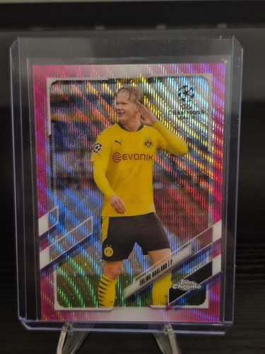 2020-21 Topps Chrome Uefa Champions League - Erling Haaland Pink Wave Refractor