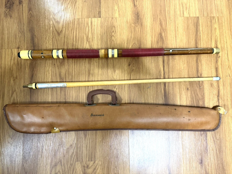 Taco de billar vintage años 60 Adam/National Japan 4 piezas con estuche blando Brunswick años 60 Foto 4 de 4