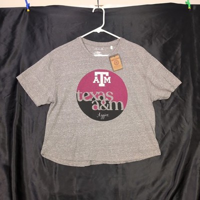 Texas A & M Aggies Women's Boyfriend Crop Heather T Shirt Sz L