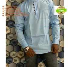 Indian Mens Kurta Nice Wedding Wear Shirt Loos Fit Color White Size