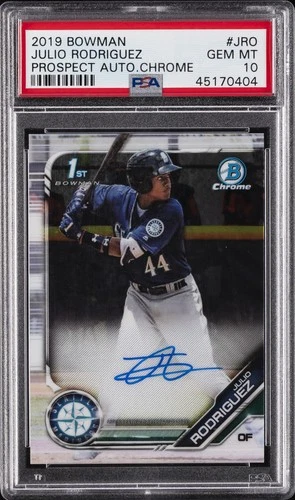 2019 BOWMAN PROSPECT AUTO CHROME #JRO JULIO RODRIGUEZ PSA 10 AUTO