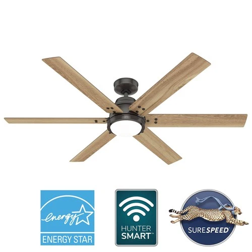 60" Hunter Gravity Noble Bronze LED Smart Ceiling Fan - Picture 7 of 7