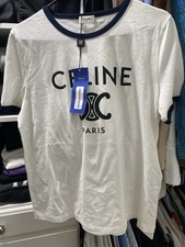 NWT CELINE TShirt Cotton white SZ XL( 42”B), 25” In Length