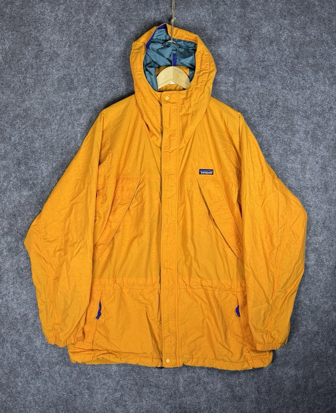 Vtg Patagonia Unisex Storm Windbreaker Rain Shell Jacket Bright Orange 83602 XL