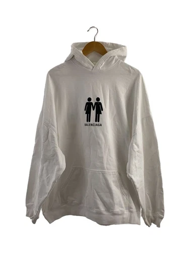 FELPA CON CAPPUCCIO BALENCIAGA PRIDE 22 S COTONE bianca usata