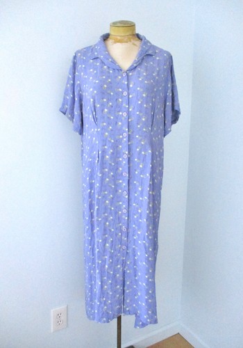 April Cornell Too Purple Ditsy Floral Cottage Core Dress Tieback One ...