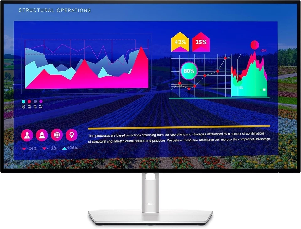 Dell U2722D UltraSharp 27 Inch QHD (2560x1440) Monitor, 60Hz, IPS, Silver