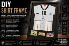 DIY Frame for signed Shirt Personalised Plaque 2 6x4 Windows for pic