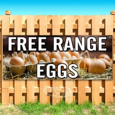 FREE RANGE EGGS Advertising Farm Fresh Food Vinyl Banner Flag Sign USA SB11032