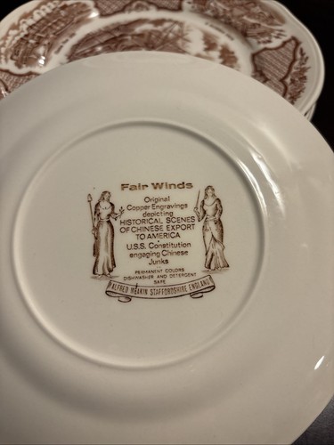ALFRED MEAKIN FAIRWINDS BRAUN STAFFORDSHIRE 8ER SET BROT- UND BUTTERDOSE - Bild 4 von 5