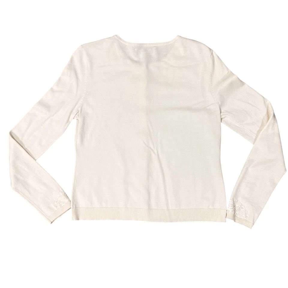 Cárdigan tejido marfil mezcla seda años 90 talla pequeña Foto 2 de 4