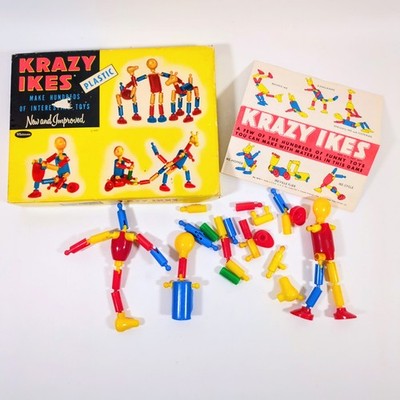 Vintage Krazy Ikes Plastic Building Toy Set Whitman Publishing Co No. 4731 1954