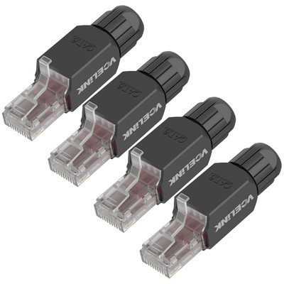 VCELINK Werkzeuglose RJ45 Steckverbinder Werkzeuglos Cat6 Modularstecker Vergoldet Cat6...