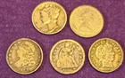 Collection of 5 silver dimes 1835 Capped bust, 1856 Seated liberty, 1915 Barber,