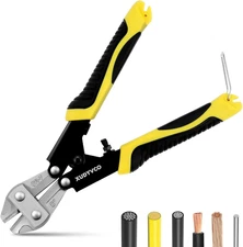 Mini Bolt Cutters, Premium 8IN Heavy Duty Wire Cable Cutters with Non-Slip Handl