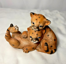 Masterpiece By Homco “Curious Cougars” Porcelain Figurine 1993 Vintage Cubs