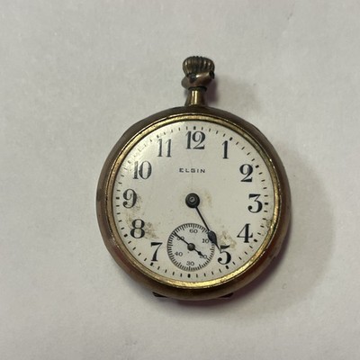 Antique Elgin Gold Filled Small  Pocket Watch Hunter Case 15 Jewels