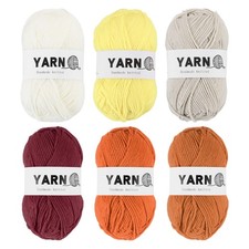 6Pcs Acrylic Yarn 790 Yard 4 Ply Soft Yarns Sport Yarn,6 Colors