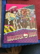 New Monster High 2 Pocket School Portfolio Folder Black Mattel 2014 Binder