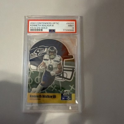 PSA 9-Panini 2022 Contenders Optic XS & Os Kenneth Walker III Gold Prizm 2/10