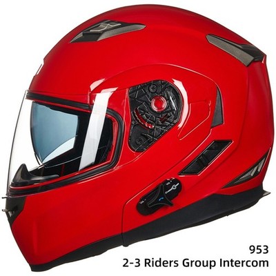 ILM Bluetooth Built-in Modular 2-3 Riders Group Motorcycle Helmet Full Face DOT