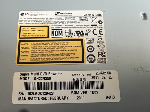 LG GH22NS50 SATA DL Super Multi Laufwerk Brenner Schwarz - Bild 2 von 4