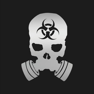 Scary Gas Mask Skull Vinyl decal laptop car toxic Biohazard gas